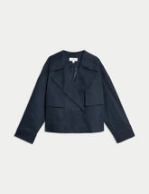 Cotton Rich Short Trench Coat  Adomoo